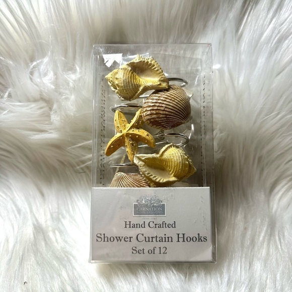 NEW Coastal Beach Decor, Shower Curtain Seashell Hooks, set of 12 - Picture 1 of 4